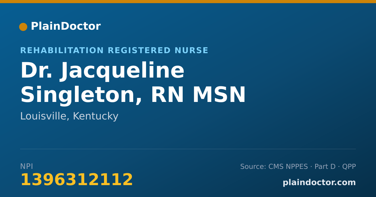 Shareable card for Jacqueline Singleton, RN MSN - Rehabilitation Registered Nurse, Louisville, KY