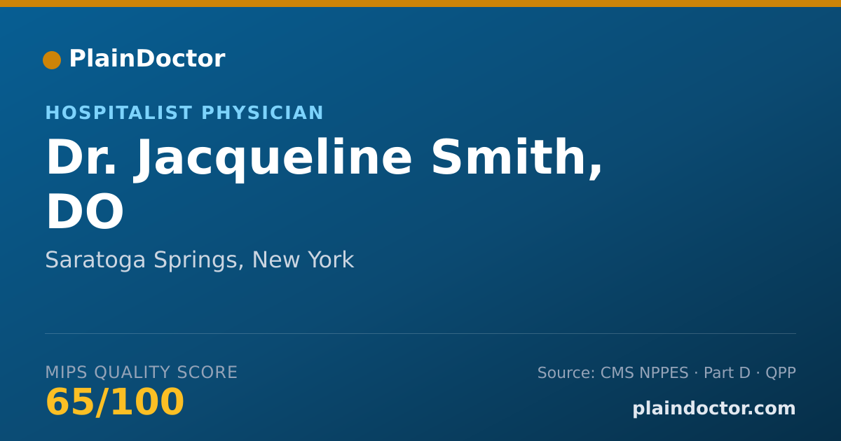 Shareable card for Jacqueline Smith, DO - Hospitalist Physician, Saratoga Springs, NY