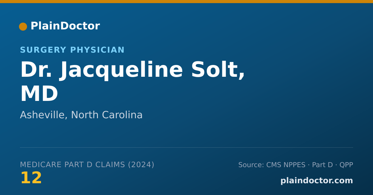 Shareable card for Jacqueline Solt, MD - Surgery Physician, Asheville, NC