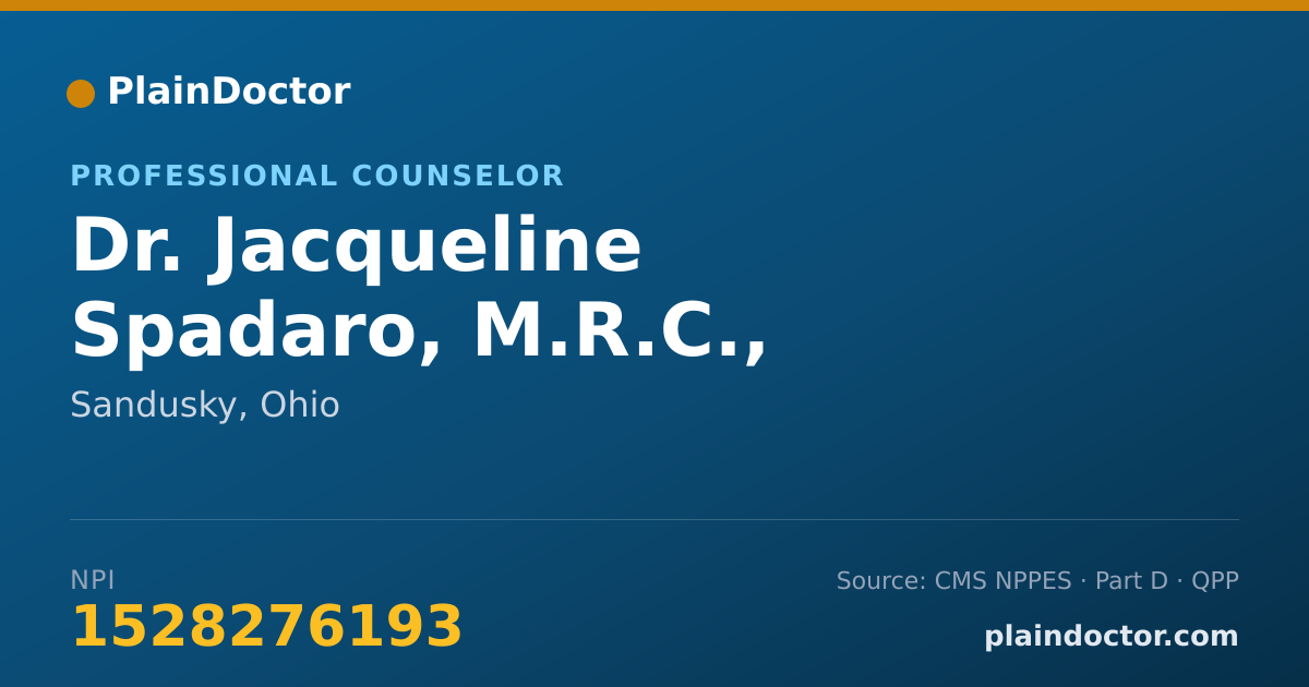 Shareable card for Jacqueline Spadaro, M.R.C., P.C.C.-S - Professional Counselor, Sandusky, OH