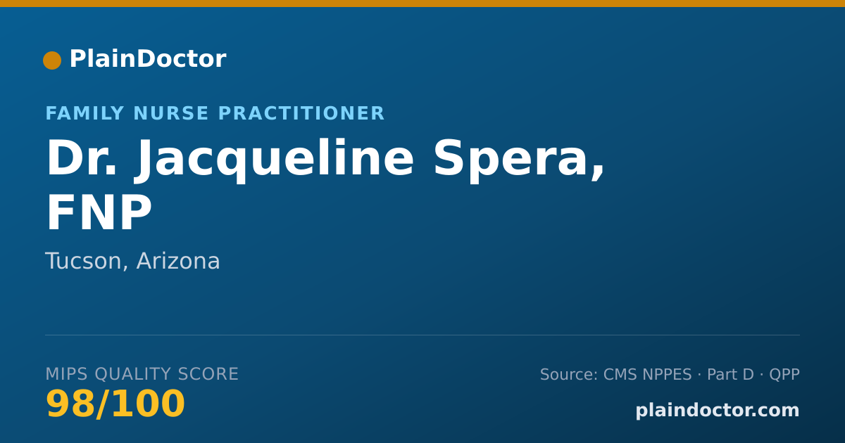 Shareable card for Jacqueline Spera, FNP - Family Nurse Practitioner, Tucson, AZ