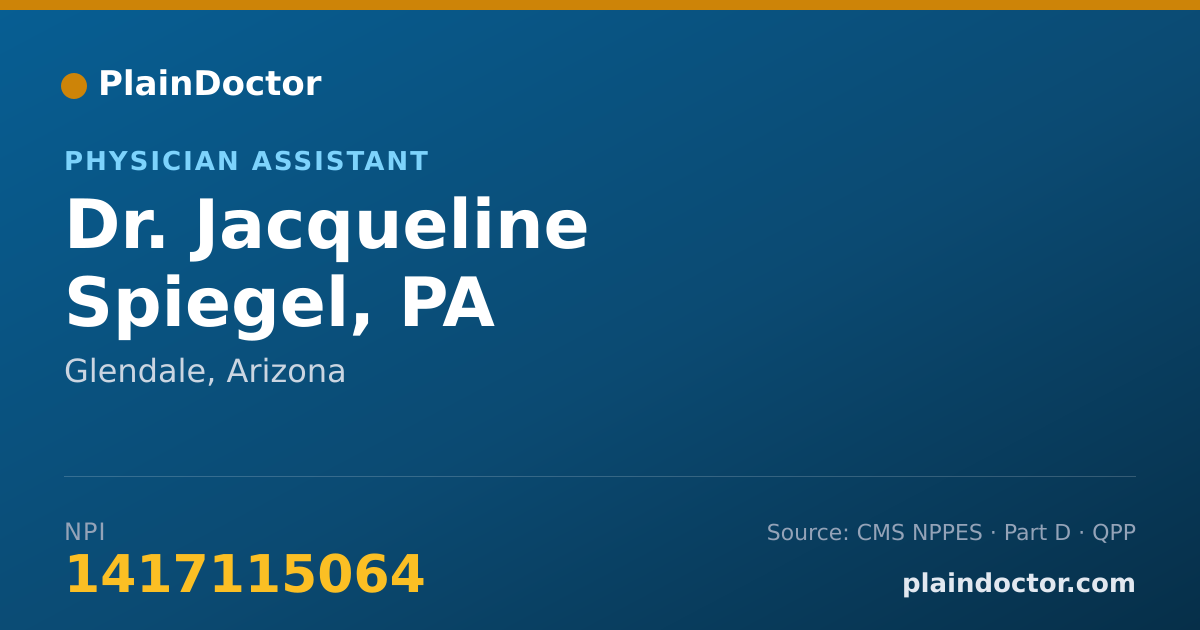Shareable card for Jacqueline Spiegel, PA - Physician Assistant, Glendale, AZ