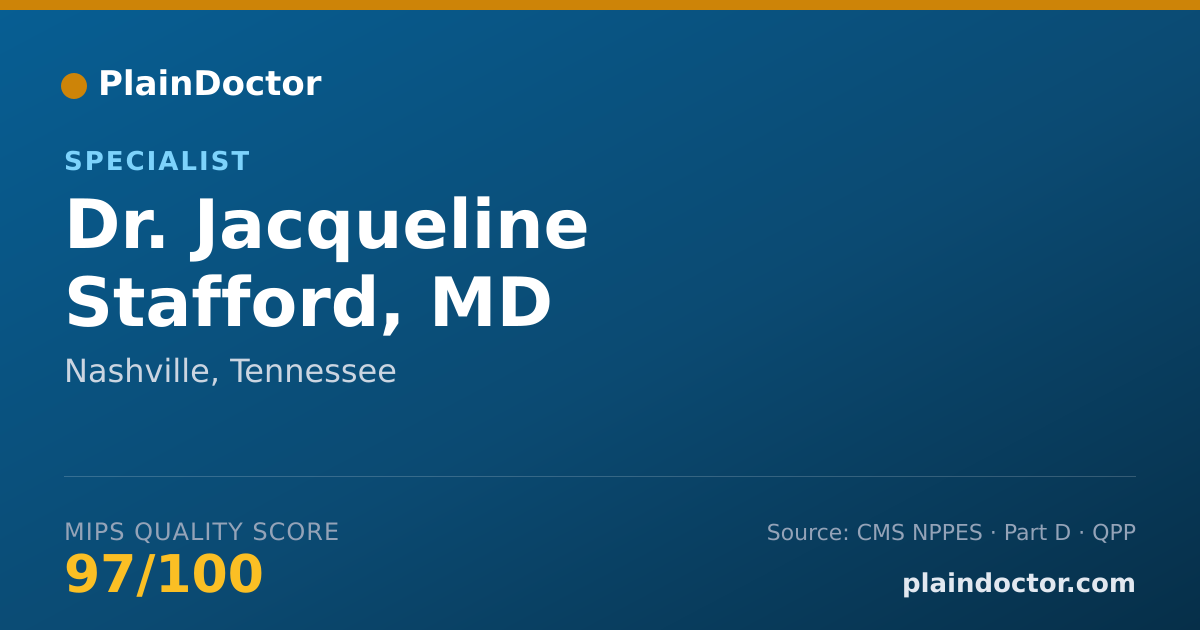 Shareable card for Jacqueline Stafford, MD - Specialist, Nashville, TN