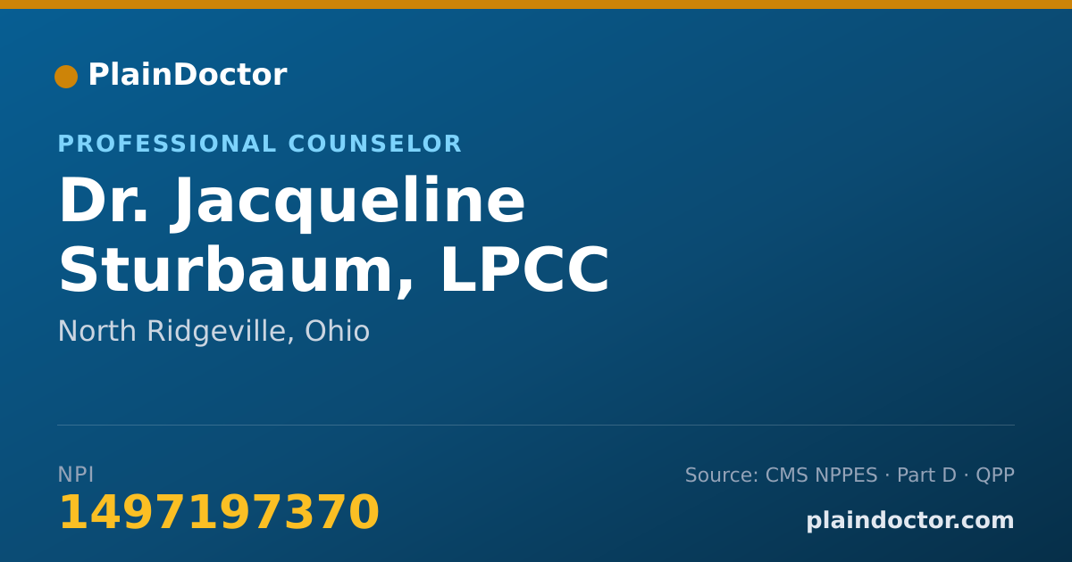Shareable card for Jacqueline Sturbaum, LPCC - Professional Counselor, North Ridgeville, OH