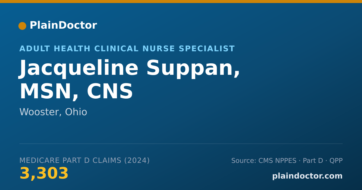 Shareable card for Jacqueline Suppan, MSN, CNS - Adult Health Clinical Nurse Specialist, Wooster, OH