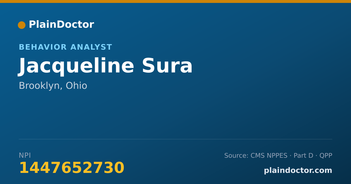 Shareable card for Jacqueline Sura - Behavior Analyst, Brooklyn, OH