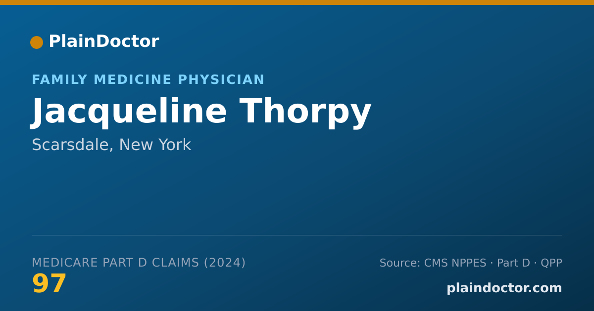 Shareable card for Jacqueline Thorpy - Family Medicine Physician, Scarsdale, NY