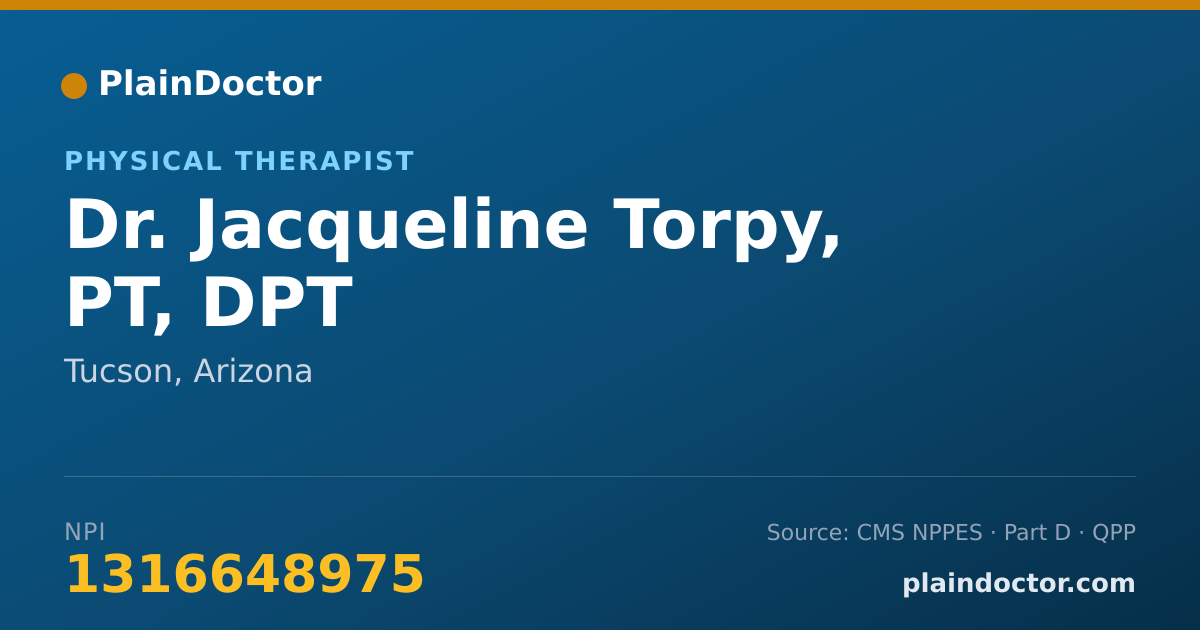 Shareable card for Jacqueline Torpy, PT, DPT - Physical Therapist, Tucson, AZ