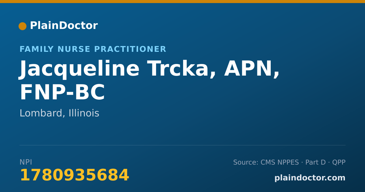 Shareable card for Jacqueline Trcka, APN, FNP-BC - Family Nurse Practitioner, Lombard, IL