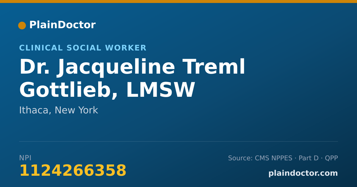 Shareable card for Jacqueline Treml Gottlieb, LMSW - Clinical Social Worker, Ithaca, NY