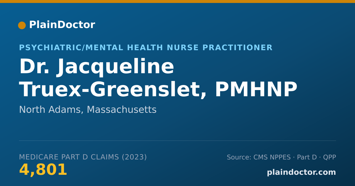Shareable card for Jacqueline Truex-Greenslet, PMHNP - Psychiatric/Mental Health Nurse Practitioner, North Adams, MA