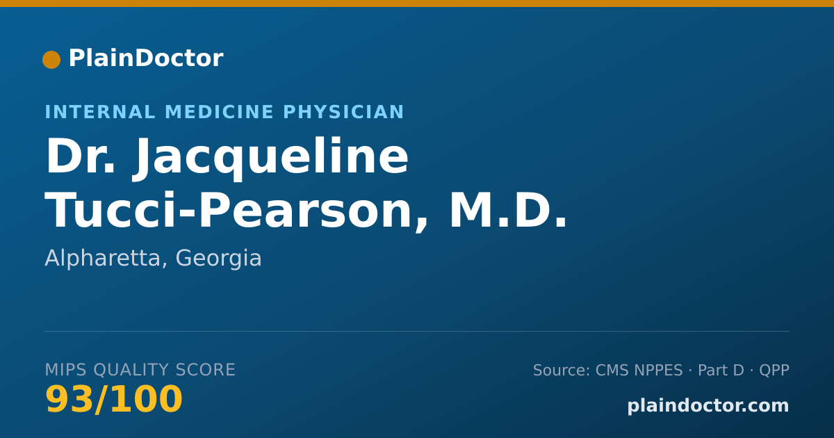 Shareable card for Jacqueline Tucci-Pearson, M.D. - Internal Medicine Physician, Alpharetta, GA