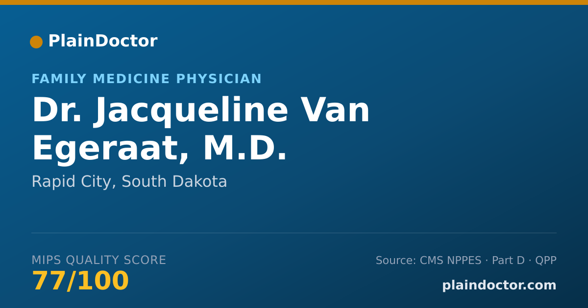 Shareable card for Jacqueline Van Egeraat, M.D. - Family Medicine Physician, Rapid City, SD