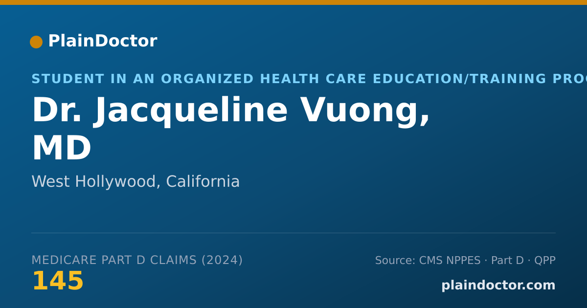 Shareable card for Jacqueline Vuong, MD - Student in an Organized Health Care Education/Training Program, West Hollywood, CA