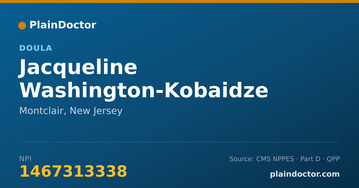 Shareable card for Jacqueline Washington-Kobaidze - Doula, Montclair, NJ