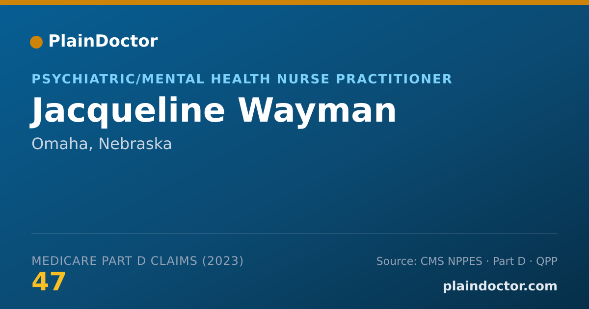Shareable card for Jacqueline Wayman - Psychiatric/Mental Health Nurse Practitioner, Omaha, NE