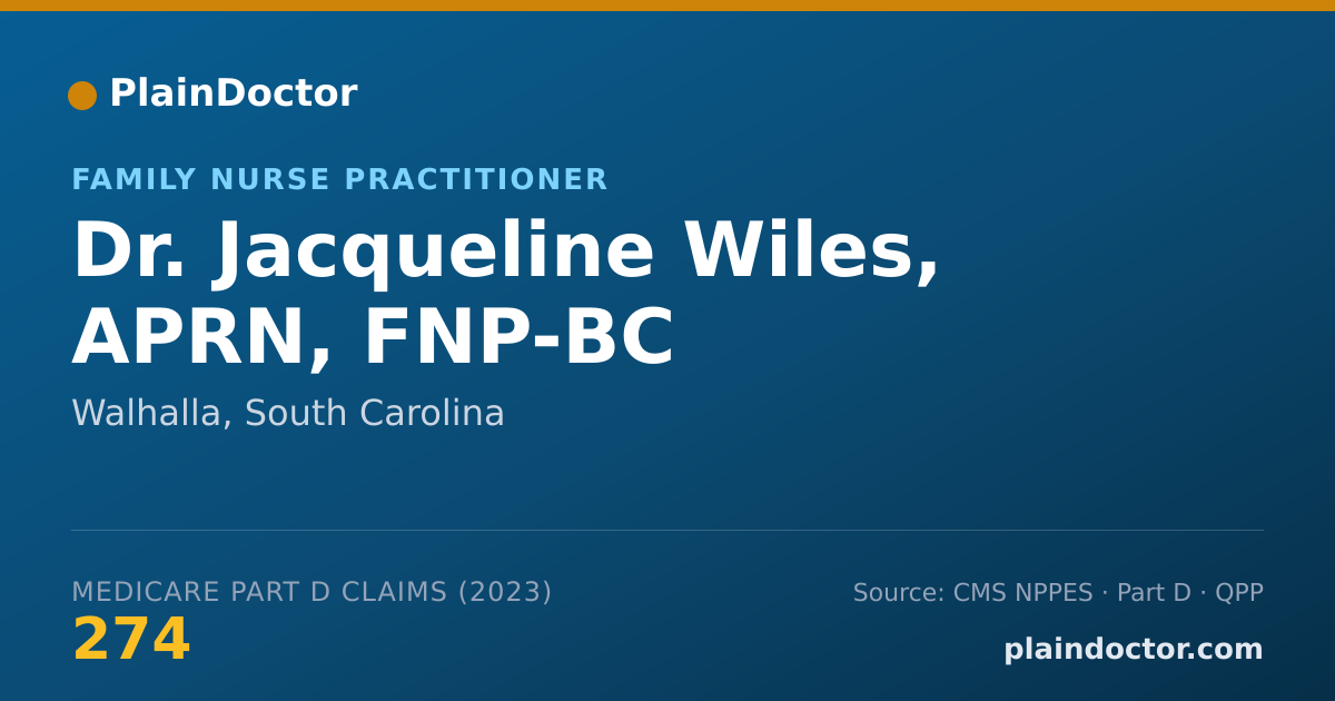Shareable card for Jacqueline Wiles, APRN, FNP-BC - Family Nurse Practitioner, Walhalla, SC