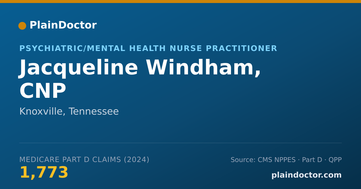 Shareable card for Jacqueline Windham, CNP - Psychiatric/Mental Health Nurse Practitioner, Knoxville, TN