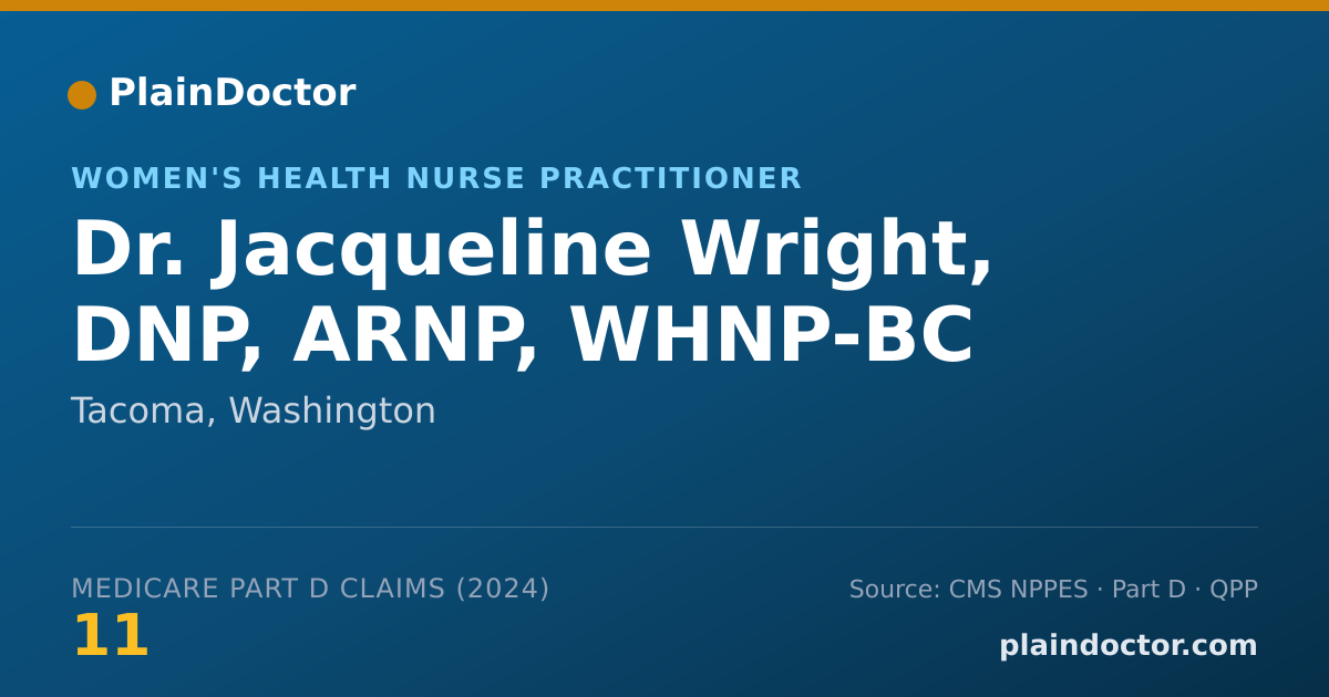 Shareable card for Jacqueline Wright, DNP, ARNP, WHNP-BC - Women's Health Nurse Practitioner, Tacoma, WA
