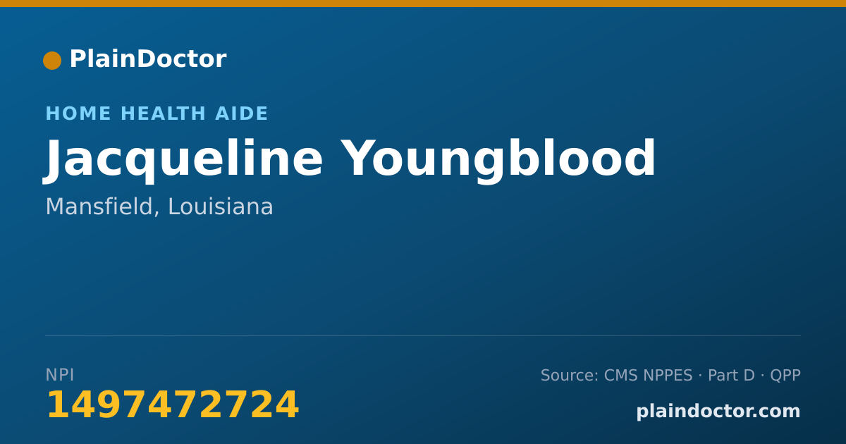 Shareable card for Jacqueline Youngblood - Home Health Aide, Mansfield, LA