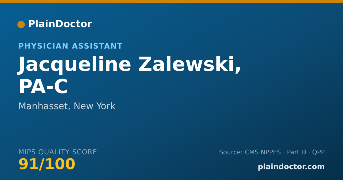 Shareable card for Jacqueline Zalewski, PA-C - Physician Assistant, Manhasset, NY
