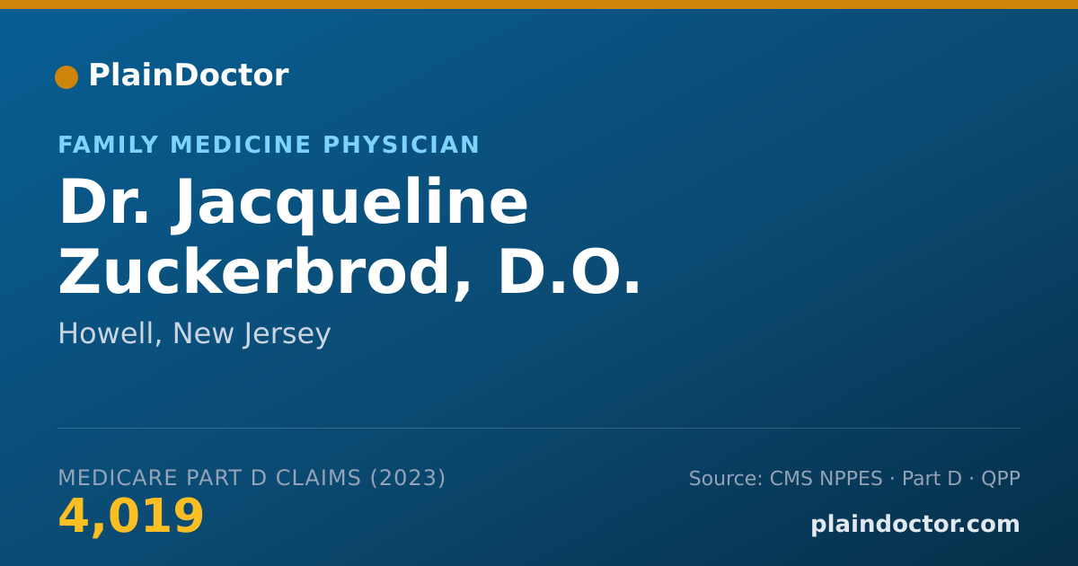 Shareable card for Jacqueline Zuckerbrod, D.O. - Family Medicine Physician, Howell, NJ