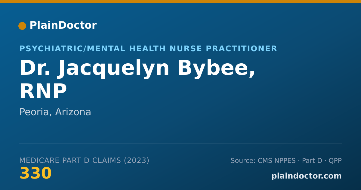 Shareable card for Jacquelyn Bybee, RNP - Psychiatric/Mental Health Nurse Practitioner, Peoria, AZ