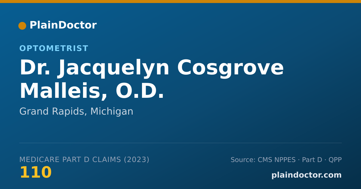 Shareable card for Jacquelyn Cosgrove Malleis, O.D. - Optometrist, Grand Rapids, MI