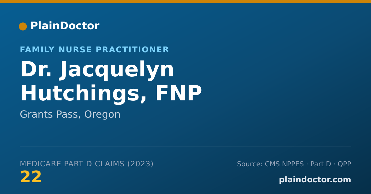Shareable card for Jacquelyn Hutchings, FNP - Family Nurse Practitioner, Grants Pass, OR
