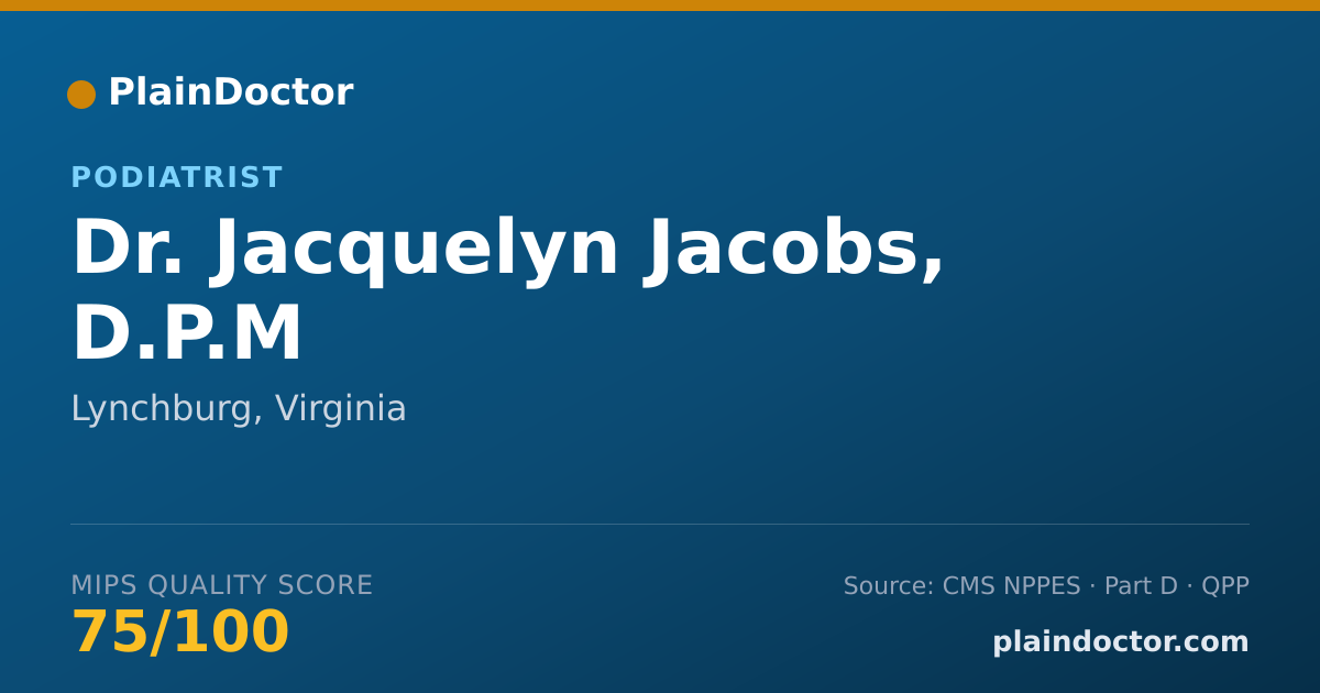Shareable card for Jacquelyn Jacobs, D.P.M - Podiatrist, Lynchburg, VA