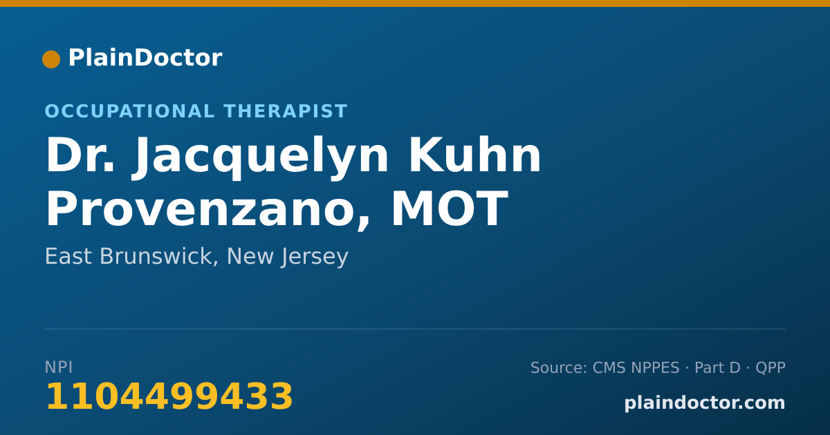 Shareable card for Jacquelyn Kuhn Provenzano, MOT - Occupational Therapist, East Brunswick, NJ