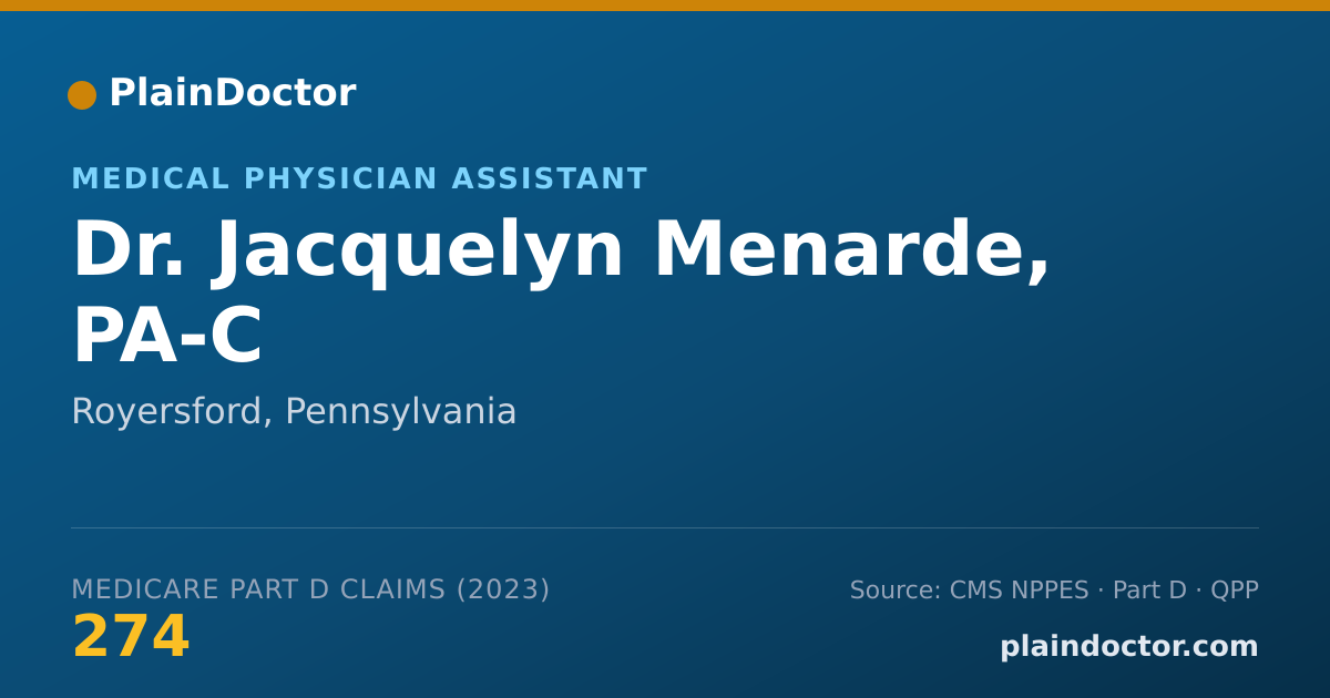 Shareable card for Jacquelyn Menarde, PA-C - Medical Physician Assistant, Royersford, PA