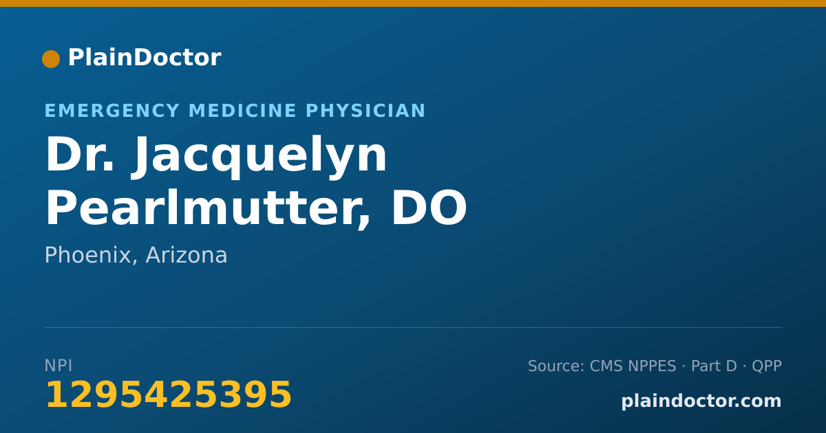 Shareable card for Jacquelyn Pearlmutter, DO - Emergency Medicine Physician, Phoenix, AZ