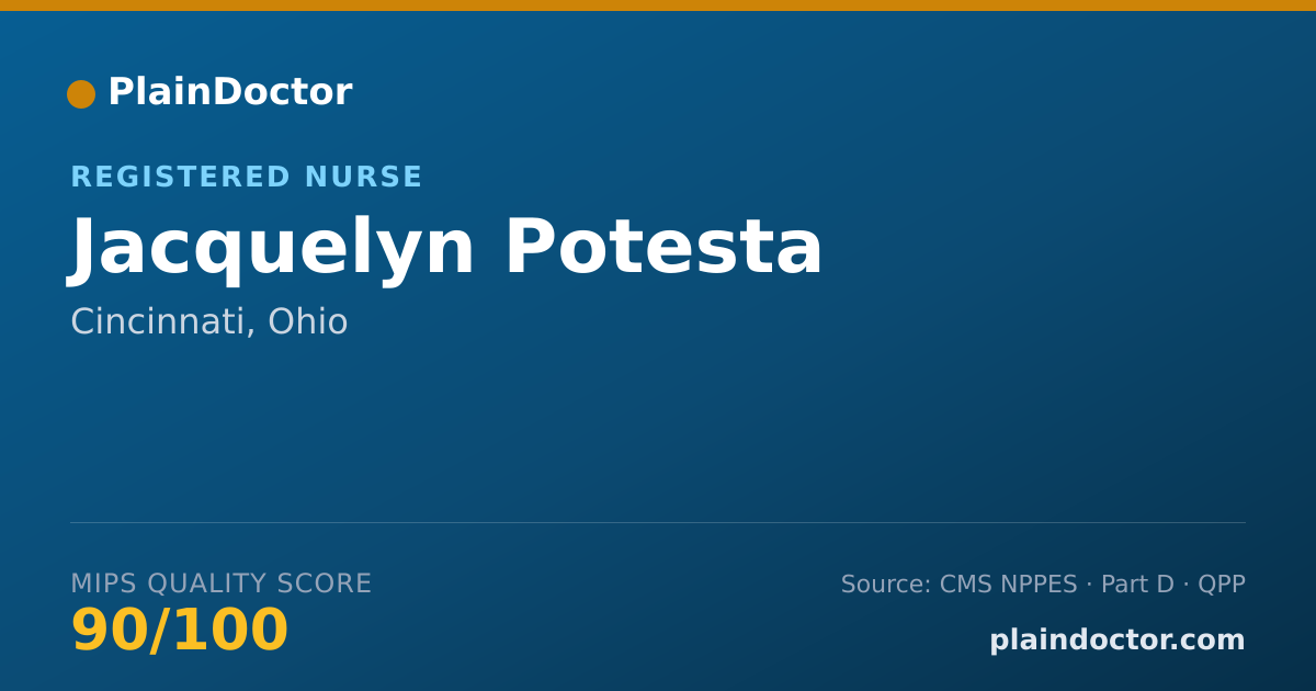 Shareable card for Jacquelyn Potesta - Registered Nurse, Cincinnati, OH
