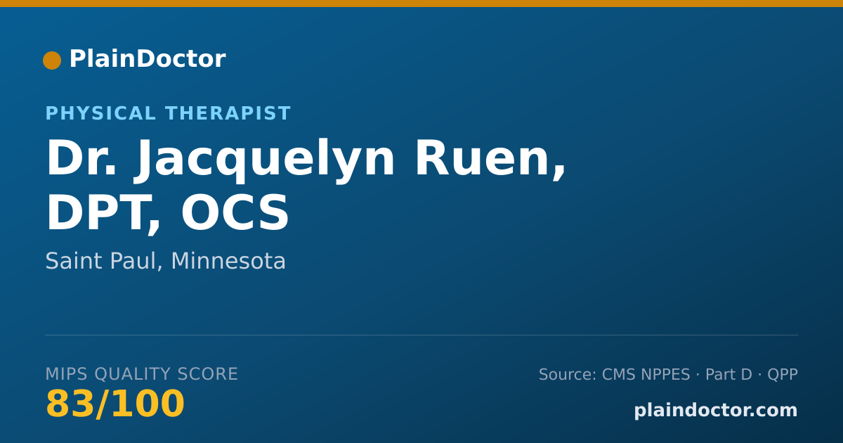 Shareable card for Jacquelyn Ruen, DPT, OCS - Orthopedic Physical Therapist, Saint Paul, MN