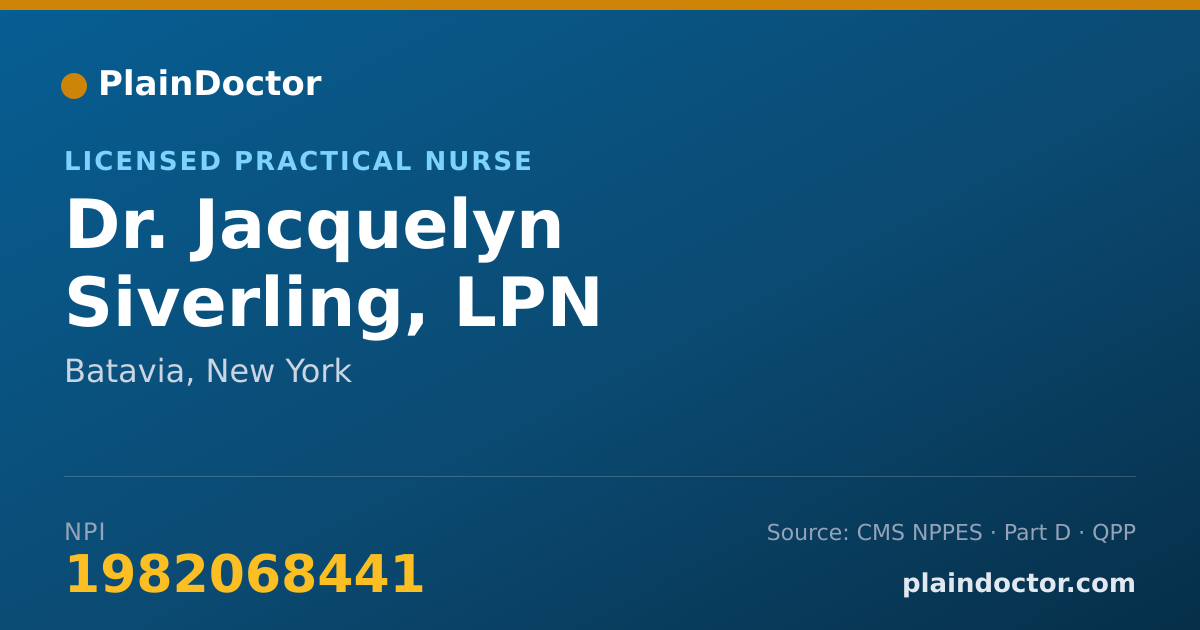 Shareable card for Jacquelyn Siverling, LPN - Licensed Practical Nurse, Batavia, NY