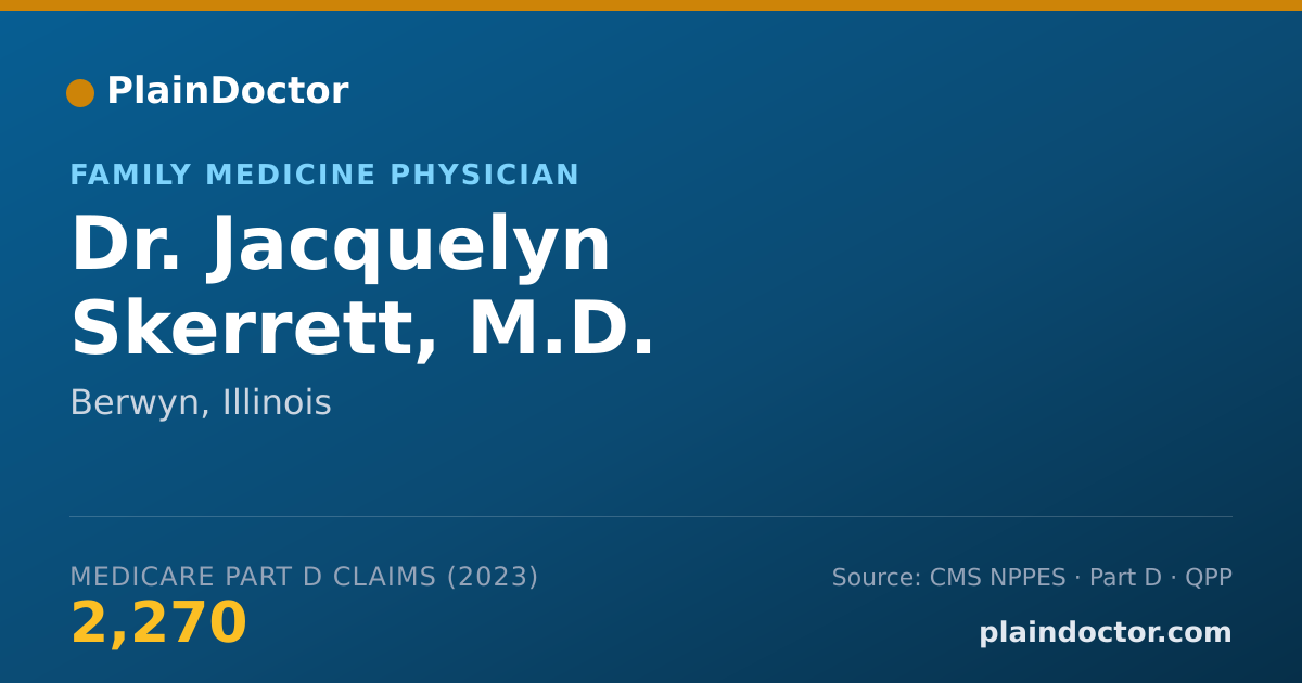 Shareable card for Jacquelyn Skerrett, M.D. - Family Medicine Physician, Berwyn, IL