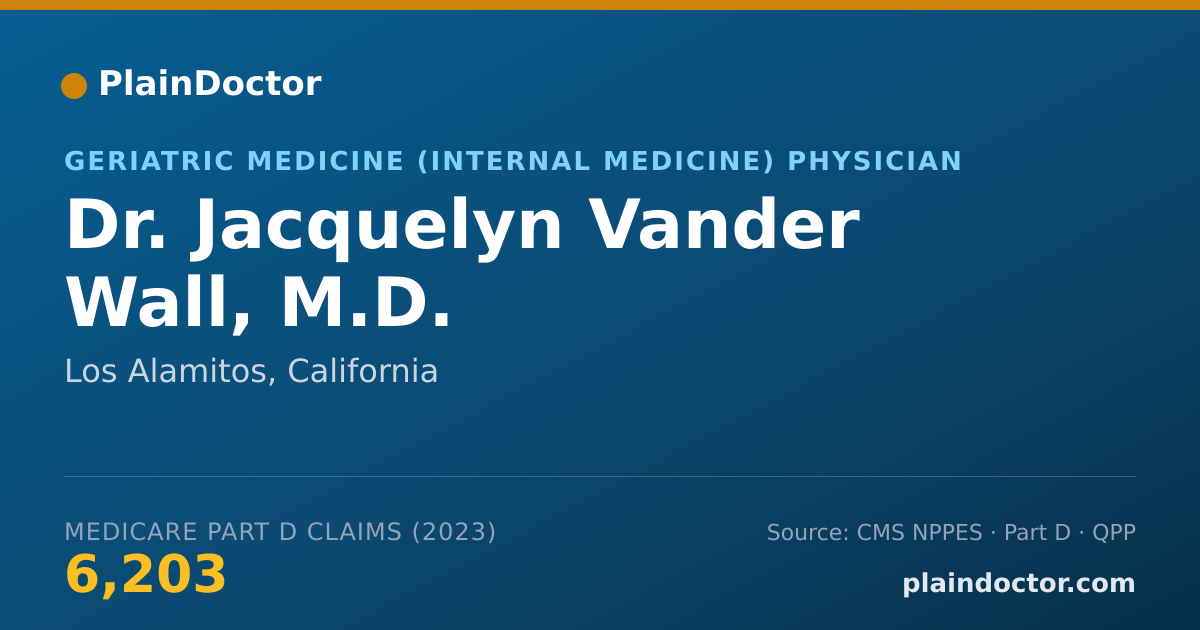 Shareable card for Jacquelyn Vander Wall, M.D. - Geriatric Medicine (Internal Medicine) Physician, Los Alamitos, CA