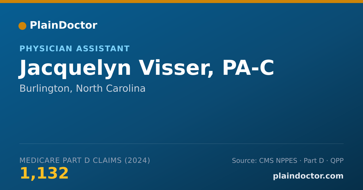 Shareable card for Jacquelyn Visser, PA-C - Physician Assistant, Burlington, NC