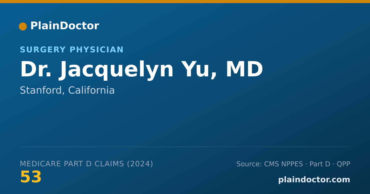 Shareable card for Jacquelyn Yu, MD - Surgery Physician, Stanford, CA