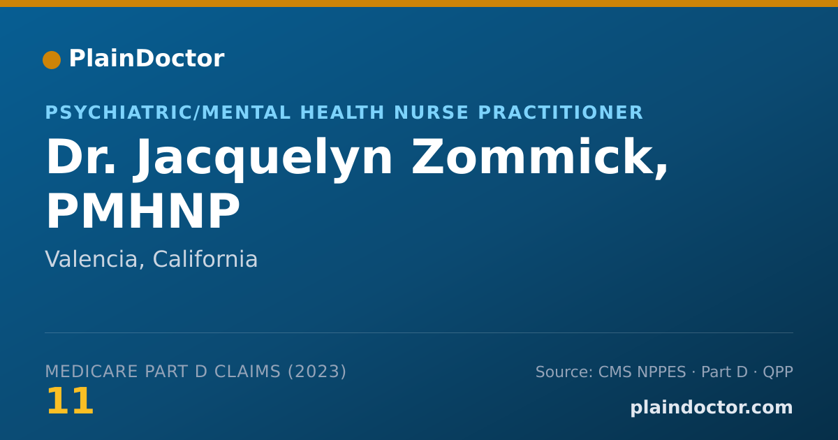 Shareable card for Jacquelyn Zommick, PMHNP - Psychiatric/Mental Health Nurse Practitioner, Valencia, CA
