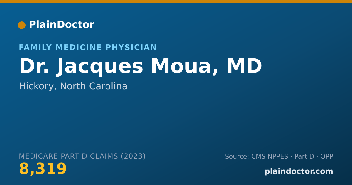Shareable card for Jacques Moua, MD - Family Medicine Physician, Hickory, NC