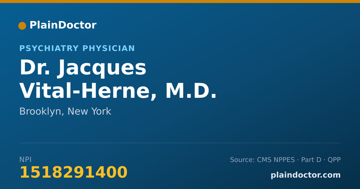 Shareable card for Jacques Vital-Herne, M.D. - Psychiatry Physician, Brooklyn, NY