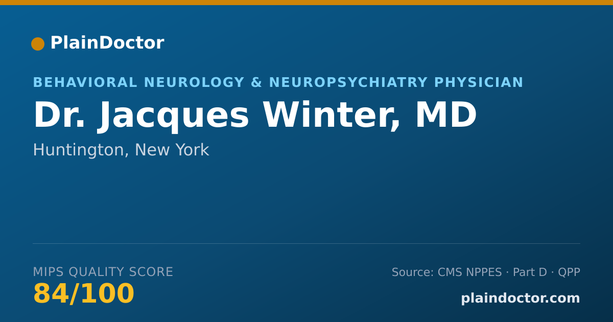 Shareable card for Jacques Winter, MD - Behavioral Neurology & Neuropsychiatry Physician, Huntington, NY