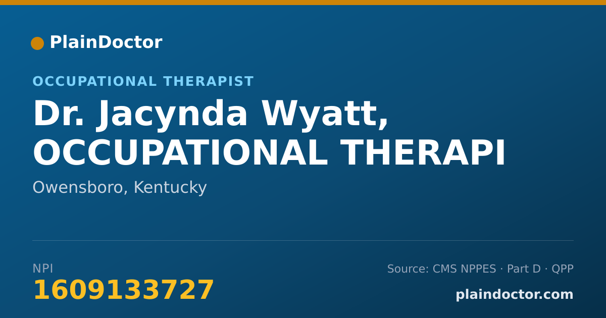 Shareable card for Jacynda Wyatt, OCCUPATIONAL THERAPI - Occupational Therapist, Owensboro, KY