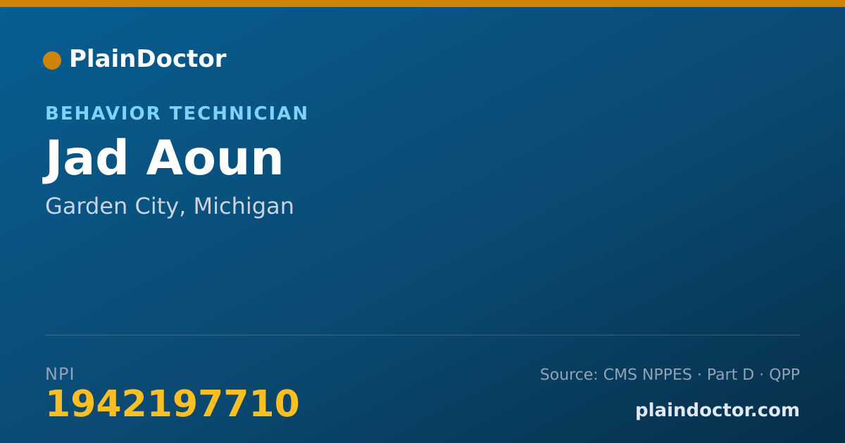 Shareable card for Jad Aoun - Behavior Technician, Garden City, MI