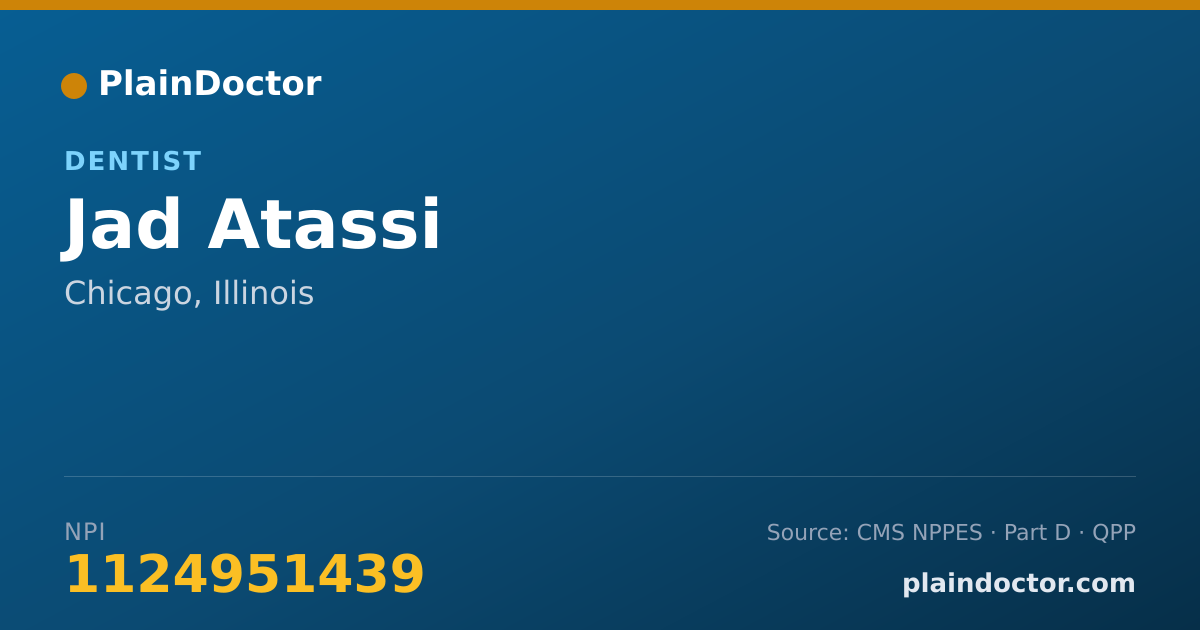 Shareable card for Jad Atassi - Dentist, Chicago, IL