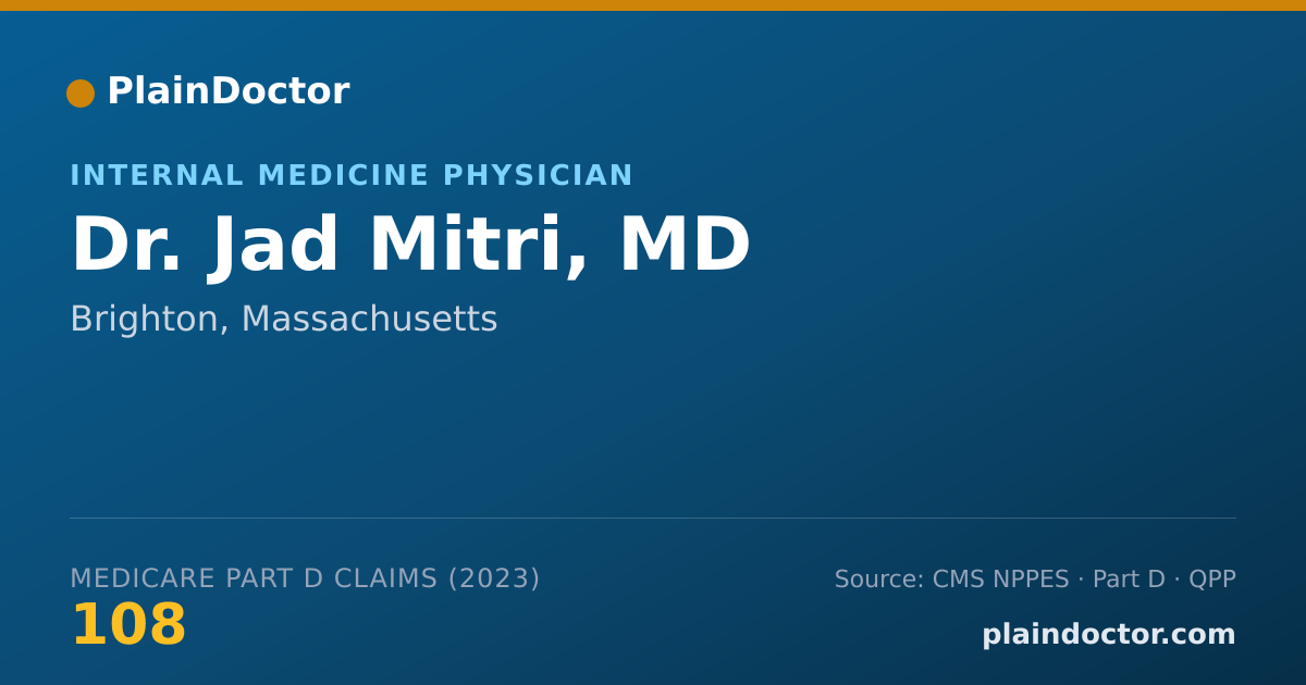 Shareable card for Jad Mitri, MD - Internal Medicine Physician, Brighton, MA