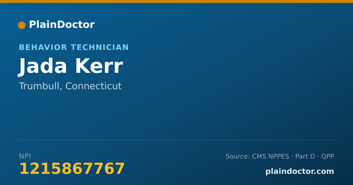 Shareable card for Jada Kerr - Behavior Technician, Trumbull, CT