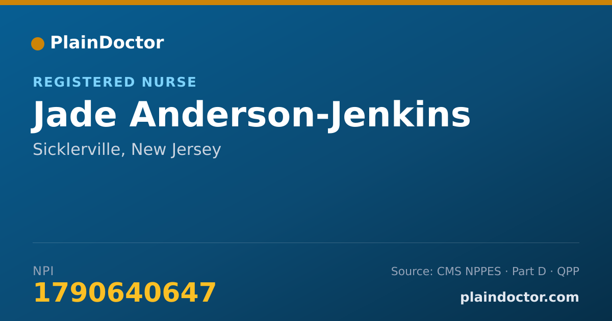 Shareable card for Jade Anderson-Jenkins - Registered Nurse, Sicklerville, NJ